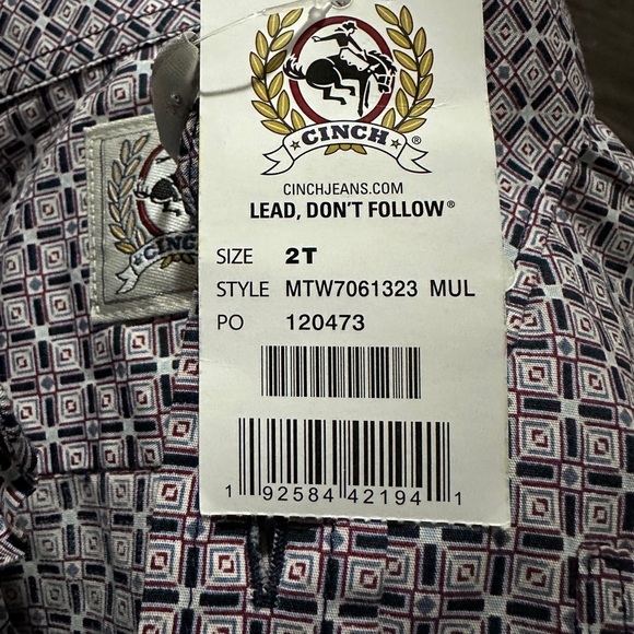 NWTS Cinch boys Western/Cowboy/Rodeo shirt, size 2, quality, 100% cotton - Picture 9 of 9